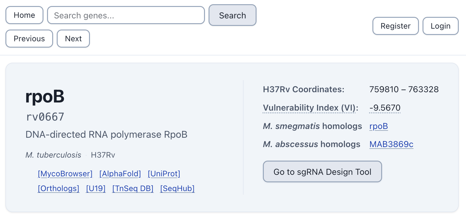 SeqHub linked from Pebble, the Rock Lab's gene database.
